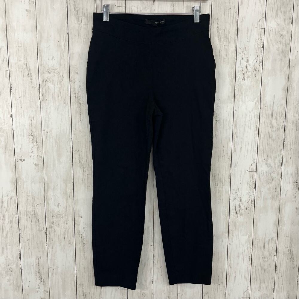 Harve Benard Black Pull On Stretchy Straight Leg Work Dress Pants 10